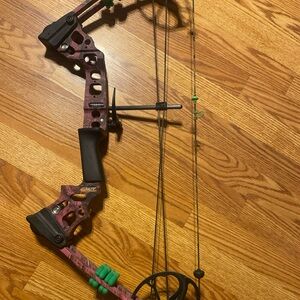 Vibrant Pink and Black Compound Bow